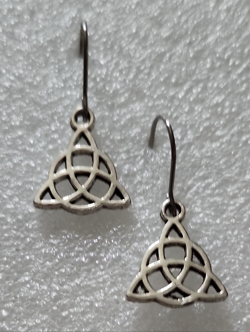 Hand Crafted Silver Celtic Trinity Drop Earrings